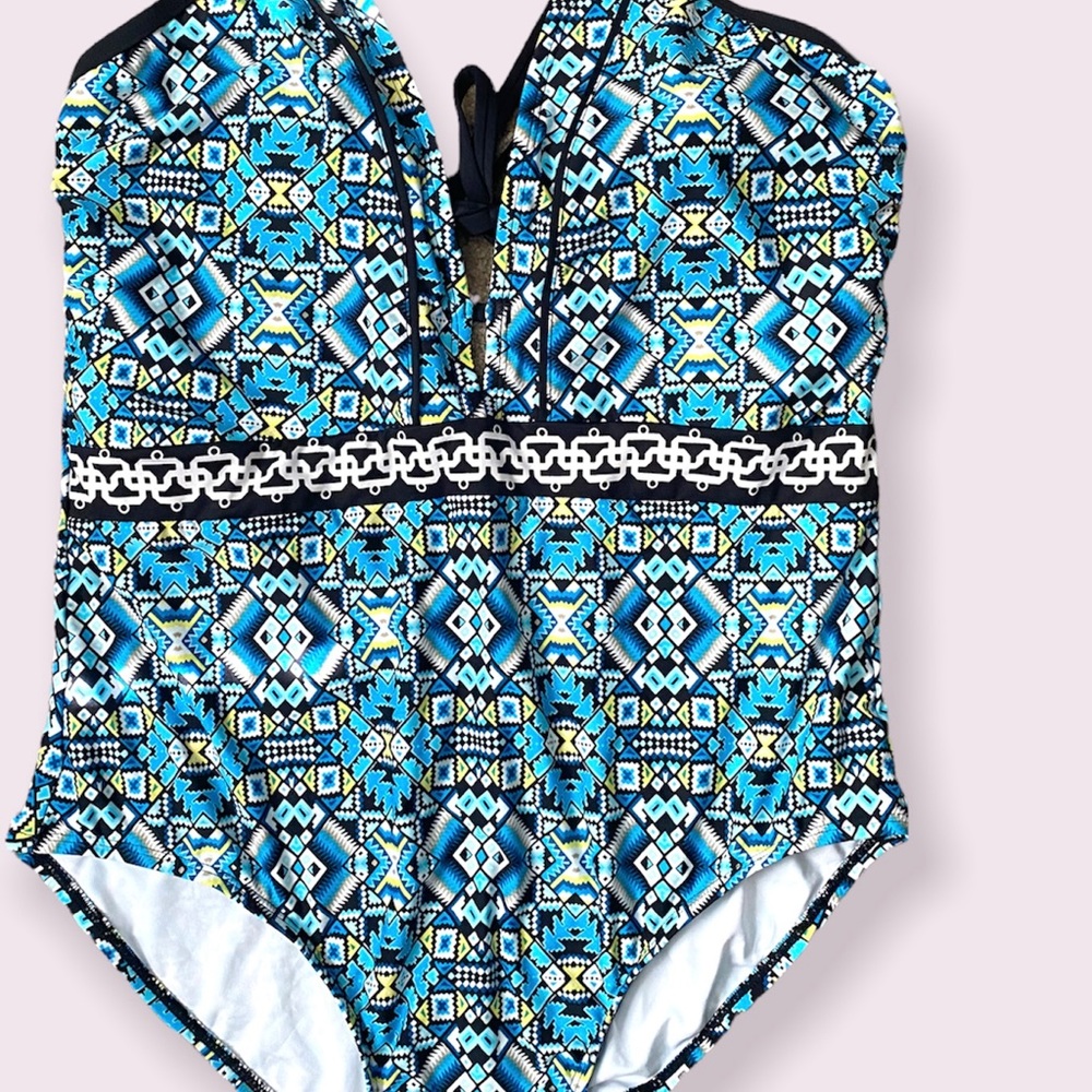 | Laundry Deep V Halter Swimsuit